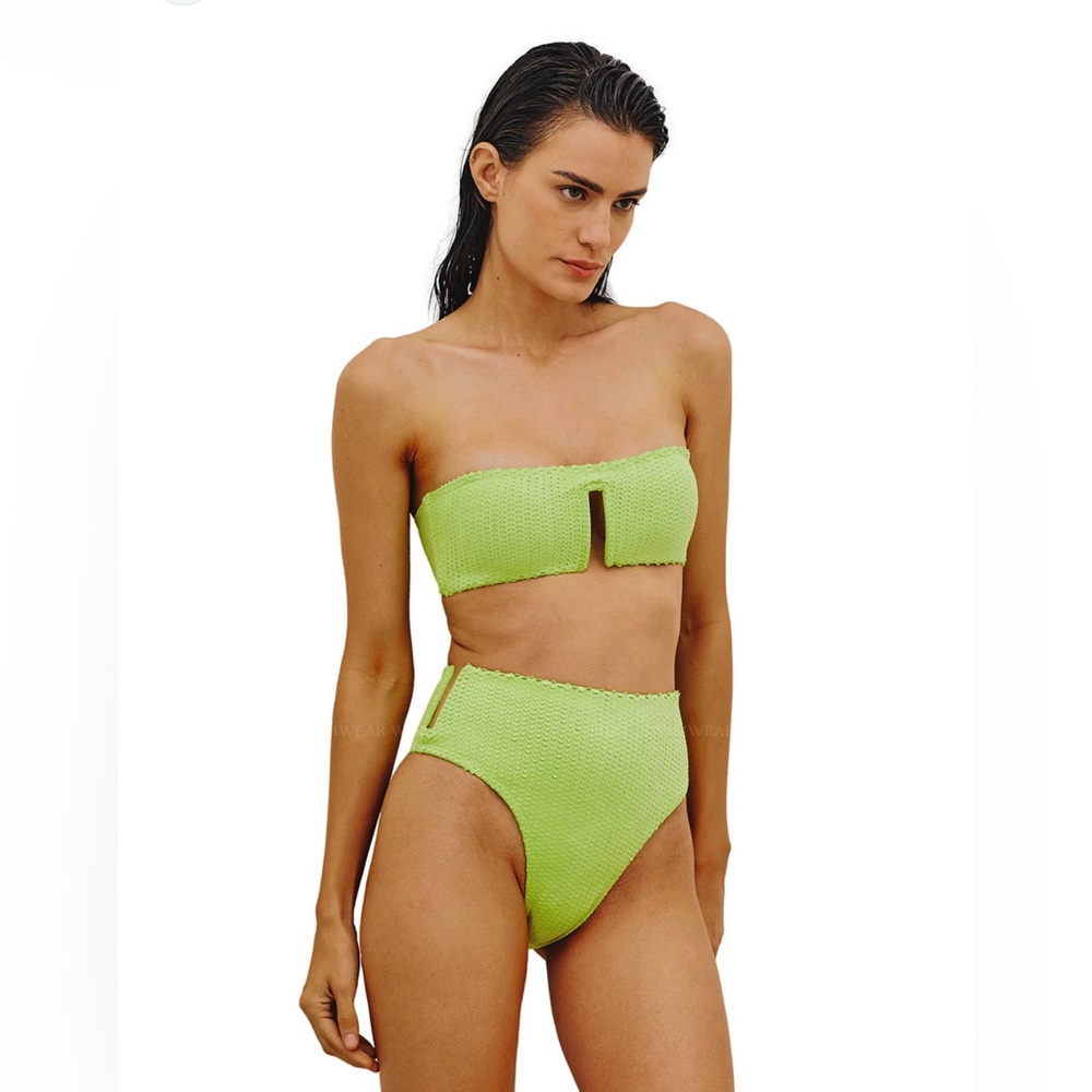 Vix Lime Green Tie Bikini Bottom Sz S